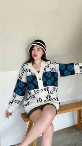 🌈MesubShop🌈สเวตเตอร์ทรงโอเวอร์ไซต์ ผ้าไหมพรมถักทอลายสลับสี ทรงเกาหลีเกาใจ 🥪 ยืดเยอะม้ากใส่สบายสุด รุ่น ลายทอง