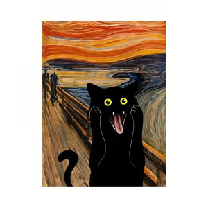500/1000/1200/2000PCS Jigsaw Puzzle Screaming Cat Expression Funny Pet Portrait For Adults Stress Relief Hobby Brain Teaser Gift