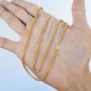 (Có ký hiệu-Dùng lâu dài) Dây Chuyền Ống Vuông Rỗng Bản Nhỏ 2.5mm Cao Cấp-Hàng nano bền bỉ dùng tắm rửa không đen