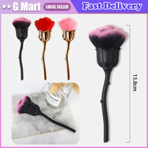 Flower Nail Brush for Manicure Gold Rose Shape Nail Art Brushes Round Small UV Gel Polish Powder Cleaning Tools Nail Accesories