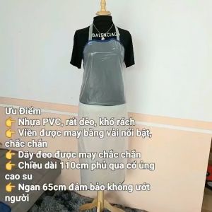 [ Tạp Dề Viền May Vải ] Tạp Dề Nhựa Dẻo PVC Yếm Nhựa Chống Thấm Nước Chạy Viền Vải