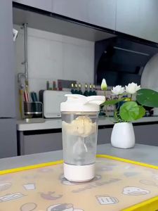 Portable Auto Stirring Cup Transparent Measuring Electric Blender USB Charging for Milk Powder Smoothies