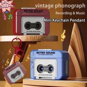 New Retro Tape Recorder Couple Gift Keychain Mini Recording Fun Music Box Keychain