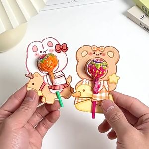 OFM-A93 Kartu Ucapan Permen Lolipop Motif Kartun Lucu Greeting Card Lollipop  / Gift Card Birthday