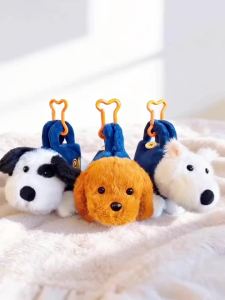 17cm Cute Cartoon Puppy Plush Keychain with Mini Bag Kawaii Dog Bag Charm Soft Stuffed Animal Accessory for Backpacks And Purses