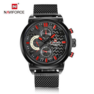 NAVIFORCE Watch for Men Waterproof Stainless Steel Casual Watches Original Calendar Wristwatch Quartz Watches Big Dial Fashion