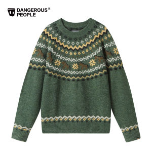 Dangerous People round Neck Knitted Sweater Loose Lazy Versatile Winter Casual Wear for Students And Couples