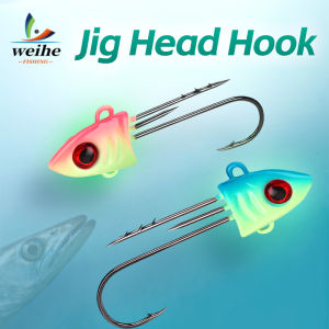 WEIHE 1pcs 5g 7g 10g 13g 16g 20g 3Colors Jig Head Hook Luminous Lead Head Barbed Hook for Long Casting Fishing Hooks