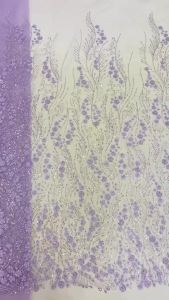 Luxury African Nigerian Groom Sequins Beads Lace Fabric 2026 Sky Blue High Quality French Tulle Lace Fabric For Bridal Dress