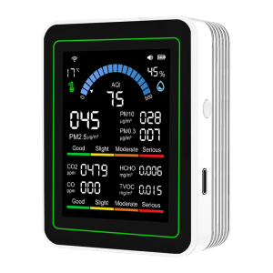 Tuya WiFi 10-in-1 Air Quality Detector CO2 Monitor PM0.3 PM1.0 PM2.5 PM10 Formaldehyde Detector Temperature and Humidity Meter