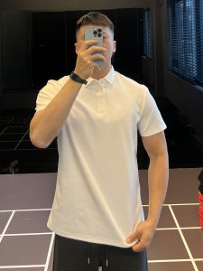 Quick Dry Ice Silk Fitness Polo Shirt Mens Short Sleeve T-Shirt Anti Wrinkle No Ironing Required Fashionable Urban Style