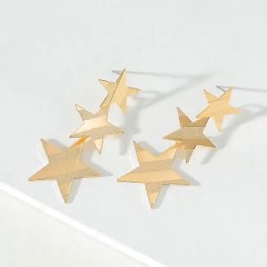 SALANGHANDA three star earrings metal goddess earrings pageant earrings gold earrings