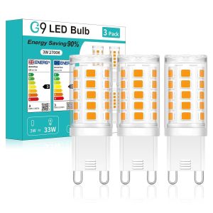 หลอดไฟ LED G9 3/8 ชิ้น 220V 3W หลอดไฟ LED G9 แสงขาว/แสงวอร์มไวท์ สำหรับโคมไฟระย้า ไฟสปอตไลท์ ใช้แทนหลอดฮาโลเจน 33W