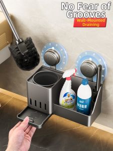MOSHANG | No-Drill Wall Mounted Flexible Gap Cleaning Toilet Brush