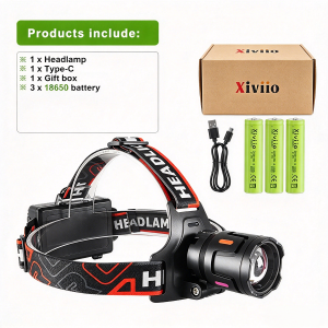 990000000LM Strong Light LED Headlight Powerful Headlamp Long Shot 4000M Type-C Rechargeable Lamp Fluorescent Light Outdoor Fish