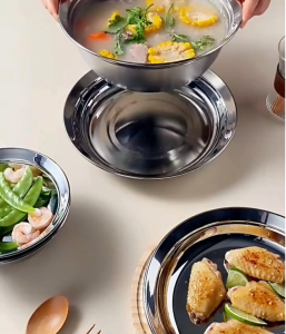 Stainless Steel Mixing Bowls for Kitchen Soup Bowls Set Stackable for Baking Serving Cooking Food Prepare
