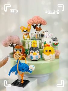 LOZ IDEAS Micro Block Cute Animal Pet Panda Bunny Rabbit Penguin Animal Gift Decoration Building Brick Toy Boy Girl 萌宠动物