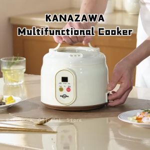 KANAZAWA Mulitfunctional Rice Cooker 2L Low Sugar Mini Rice Cooker Smart With English Touchscreen Original Complete Set Suitable For 1-2 People