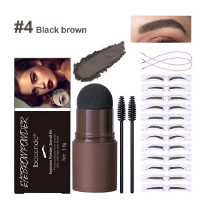 Eyebrow Powder Stamp Set 12 Styles/set Eye Brow Drawing Guide Eye Brow Stencil Template Card Reusable Easy Makeup Long Lasting