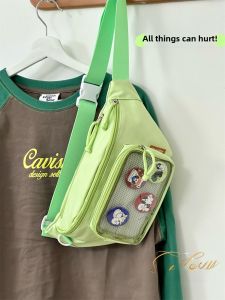 Japanese Style Ins Niche Style Transparent Bar Badge Chest Bag Animation Girl Doll Bag Cartoon Backpack Student Easiest for Match Crossbody Bag