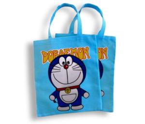 tas Tote bag resleting murah Doraemon gambar besar fullprint