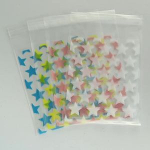 50pcs Star Plastic Self-adhesive Bag Transparent Opp Jewelry Storage Pouch For Necklace Bracelet Jewelry Gifts Packaging Bag