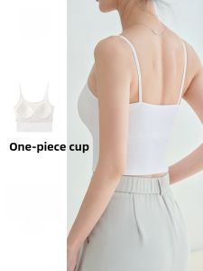 Miiow | Cat Lady Small Strap Vest Womens Base Layer Outerwear Beautiful Back Bra Two-In-One With Chest Pad Thin Strapless Top