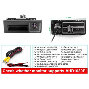1080P AHD Car Trunk Handle Reverse Backup Camera For Audi A3 A4L VW Touran Tiguan Caddy Polo Skoda Rapid Octavia Rear View CAM