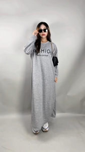 CARLINA Dress Casual Panjang Fashion Wanita Maxy Jumbo Oversized