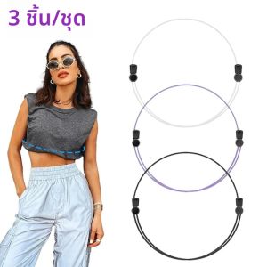 อุปกรณ์รัดเสื้อครอปแบบปรับได้ 3 ชิ้น ยางยืดรัดเสื้อครอปสีดำสำหรับเสื้อสเวตเตอร์ เสื้อเชิ้ต เสื้อครอปฤดูร้อน สายรัดแบบปรับได้ เข็มขัดแบบซ่อน