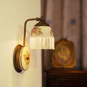 Elegant French Retro Wall Lamp Artistic Decorative Lighting for Bedside Stairway Dining Room Living Room Copper Material