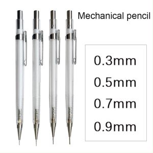 0.5/0.3/0.7/0.9MM Press Pencil Combination Set With Eraser School Office Supplies Transparent Multi-Purpose Drawing Pencil