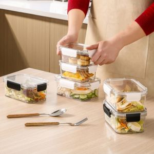 450ml/800ml/1100ml Food Preservation Box Plastic Storage Box Snacks Sealed Food Container Refrigerator Kitchen Storage Gadgets
