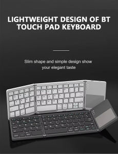 Wireless Folding Keyboard Rechargeable Portable BT Mouse Keyboard for Phone for Android PC Tablet