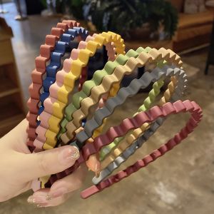 New Sweet Color Wave Headband Female Korean Simple Ins Head Band Wild Card Headgear Hairband Female Headbands Hair Accessories