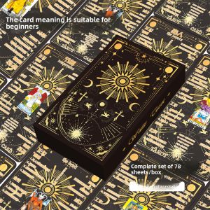 JIFANPAUL | Black Starlight Tarot Cards 78 Cards for Beginners with Included Meanings