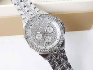 ĐỒNG HỒ NAM CHÍNH HÃNG Bulova 96C134 Quartz Crystal White Dial Swarovski Silver Stainless Steel For Men