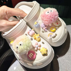 Pom Pom Plush Cute Colors Fur Ball Charms Decoration  FOR Women Shoe Accessories  Rainbow Croc Bundle Trend /  X-mas Party Gift fit croc jibz Kids