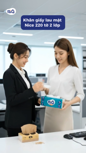 Thùng 48 Gói Khăn Giấy Lau Mặt Nice 220 Tờ 2 Lớp - Không Viêm Và Kích Ứng - Phù Hợp Da Nhạy Cảm