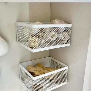 Magnetic Kitchen Refrigerator Side Storage Rack Garlic Onion Ginger Storage Basket Ingredient Spice Organizer Hanging Basket