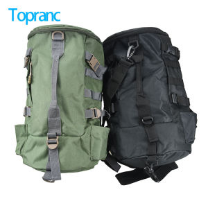 Topranc Tactical Fishing Backpack Tackle Bag with Rod Holders Fish Equipment Storage Camping Hiking Outdoor Multifunctional Bag