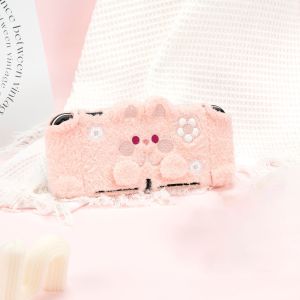 GeekShare Switch Cute Plush Protective Case Bear Hard Cover Shell for Switch V1 V2 Game Console Case Anti-drop Cover