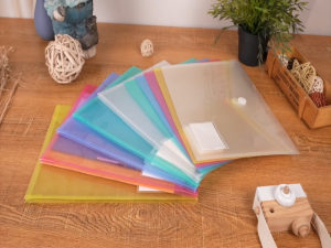 1Pc Plastic Envelope Folders with Snap Closure Clear Poly File Folders Letter Size/A4 Hook and Loop Closure Document Envelopes for School Office Home