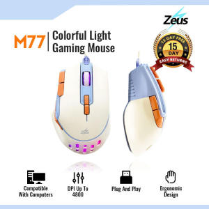Zeus M-77 eSports Wired RGB Gaming Mouse 2 Colors RGB Mouse Basic Mouse For Gaming / Laptop / Office