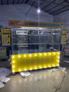 Xe Đẩy Bán Trà sữa 2 M đẹp cơ khí Tân Ngọc Châu thiết kế trang trí theo yêu cầu LH 0937.272.899
