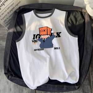 Áo Thun Cotton Nam Mùa Hè in Họa Tiết Phong Cách Mỹ Dáng Rộng Thoải Mái Không Tay Cổ Tròn Trẻ Trung Thời Trang Thương Hiệu Ounpikai