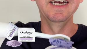 oralhoe | Oralhoe Purple Teeth Whitening Powder Teeth Cleaner Plaque Remover Fresh Breath Tooth Powder for Brushing Teeth Brightening 30g