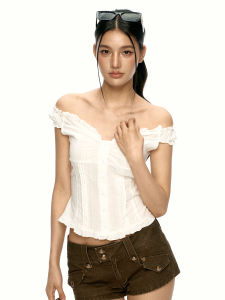 Aaisup | Áo Ngắn Dáng Xinh Phong Cách Sweet Off Shoulder