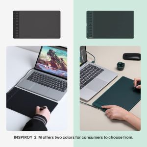 HUION Inspiroy 2 Medium Drawing Tablet with Scroll Wheel 8 Customized Keys Battery-Free Stylus for Digital Art Design Sketch 9x5inch Graphics Tablet Works with Mac PC & Mobile