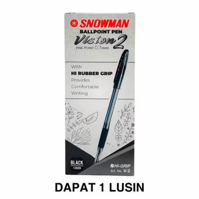( 1 PACK ) BALLPOINT / BOLPOIN / PEN SNOWMAN V2 06 MM 1 PACK ISI 12 BIJI